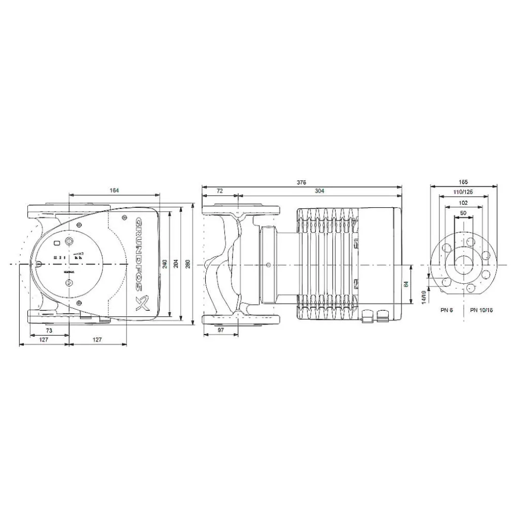Циркуляционный насос Grundfos MAGNA1 50-180 F 280 (99221338)- Фото 3